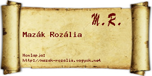 Mazák Rozália névjegykártya